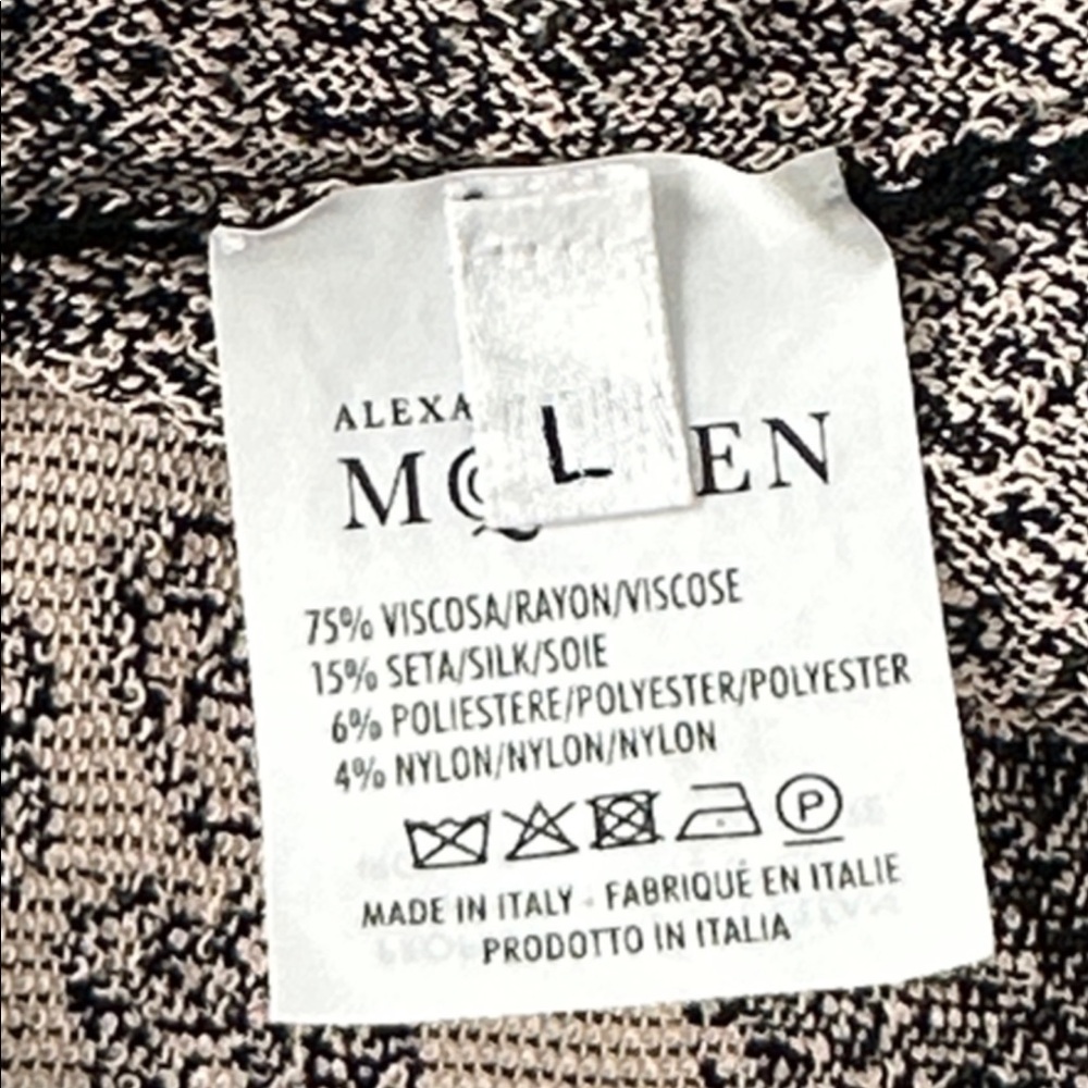 Alexander McQueen Sleeveless Blush Black Motif Jacquard Knit Dress Size L - Picture 16 of 16
